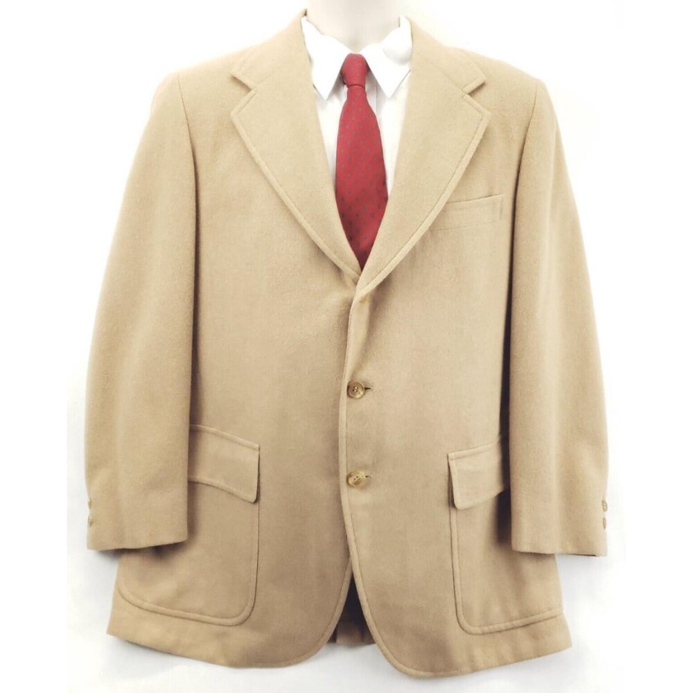 Jack Henry H Freeman & Son Blazer Mens 41R Beige 100% Camel Hair Notch Lapel